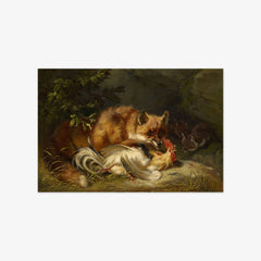 Fox Attacking a Cock by Benno Raffael Adam