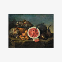Still Life with Watermelon by Giuseppe Recco