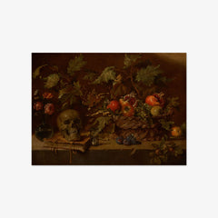 Still Life with a Fruit Bowl and Vanitas by Master of the Aquavella