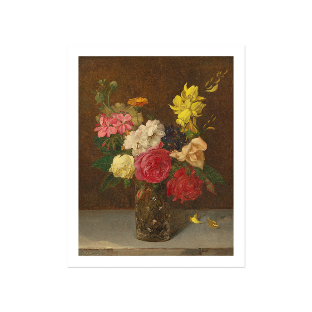 William Perkins Babcock - Flowers in a Cut Glass Vase - Compact / With Margin / No Frame - Poster
