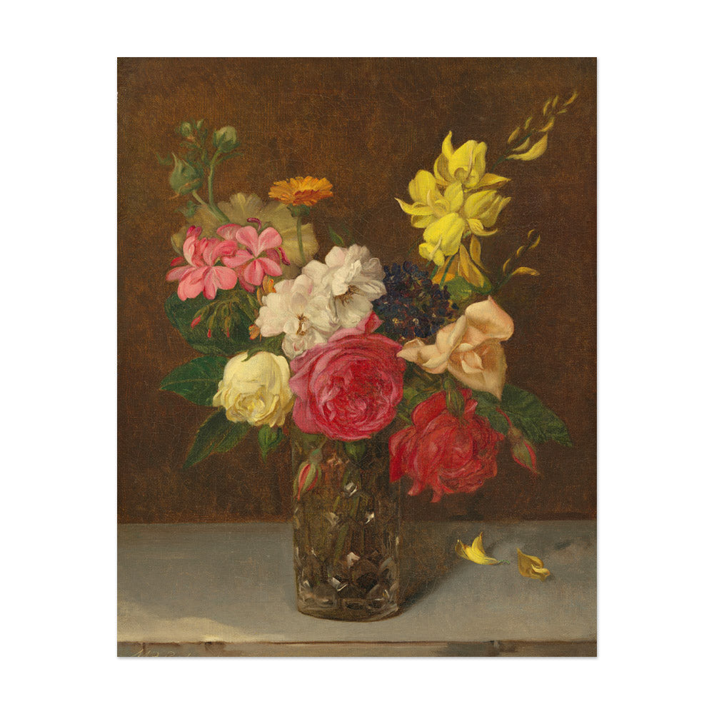 William Perkins Babcock - Flowers in a Cut Glass Vase - Extra Large / Full Bleed / No Frame - Poster
