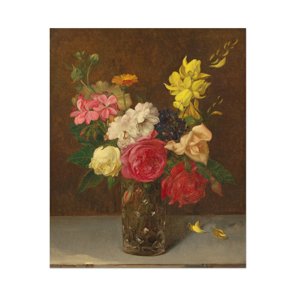 William Perkins Babcock - Flowers in a Cut Glass Vase - Large / Full Bleed / No Frame - Poster