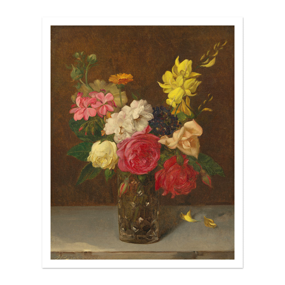 William Perkins Babcock - Flowers in a Cut Glass Vase - Majestic / With Margin / No Frame - Poster