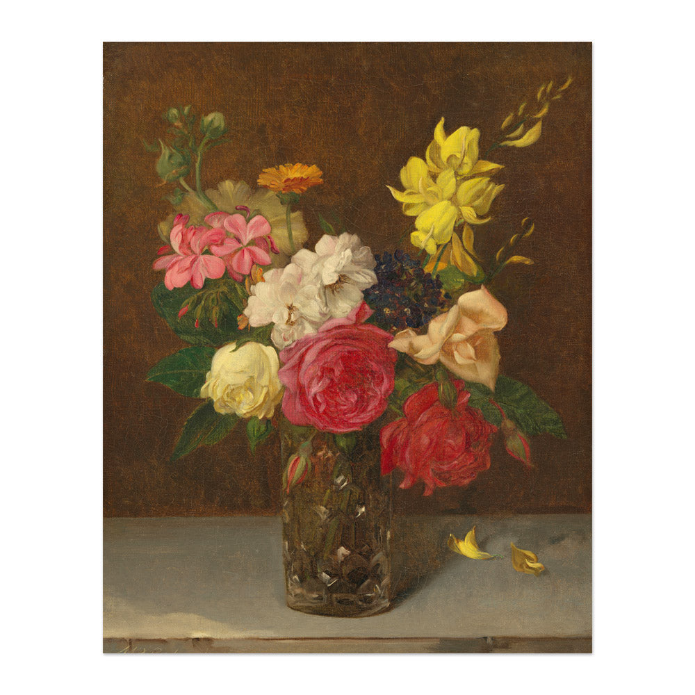 William Perkins Babcock - Flowers in a Cut Glass Vase - Majestic / Full Bleed / No Frame - Poster