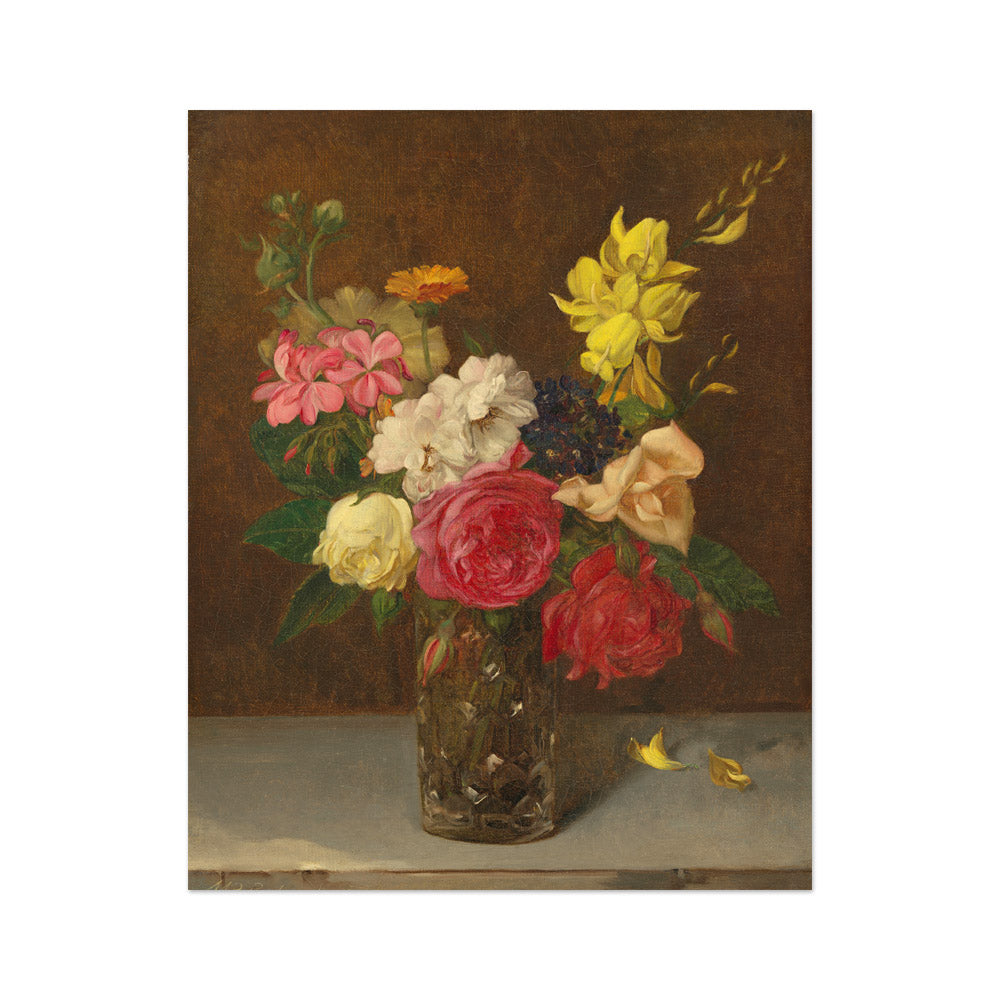 William Perkins Babcock - Flowers in a Cut Glass Vase - Medium / Full Bleed / No Frame - Poster