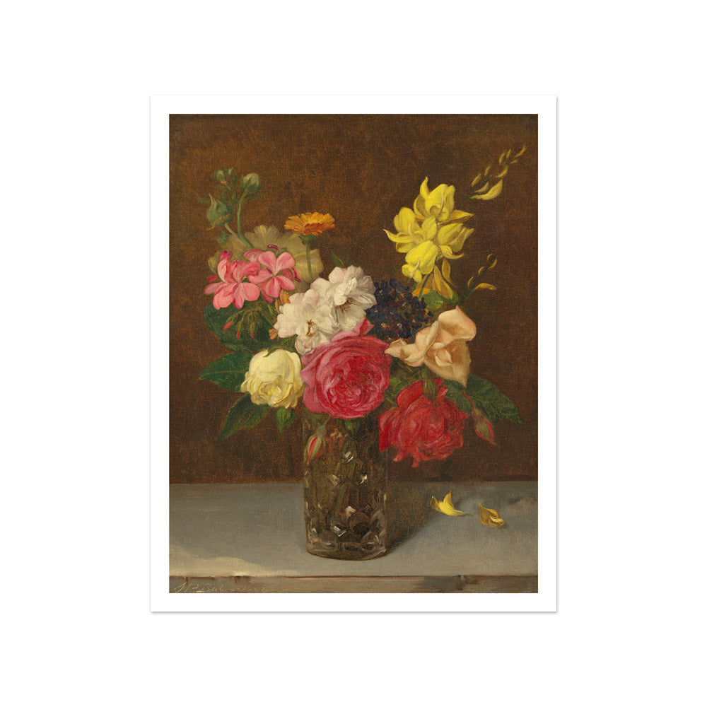 William Perkins Babcock - Flowers in a Cut Glass Vase - Small / With Margin / No Frame - Poster