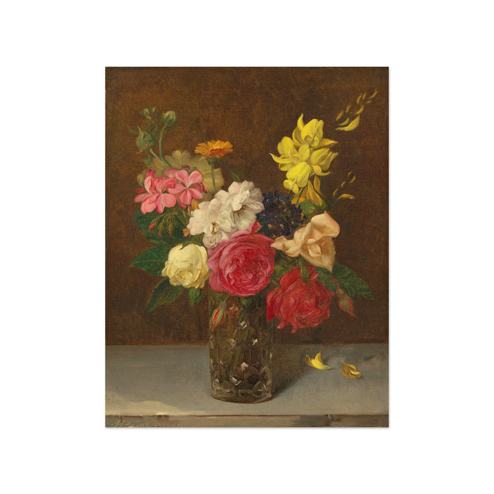 William Perkins Babcock - Flowers in a Cut Glass Vase - Small / Full Bleed / No Frame - Poster